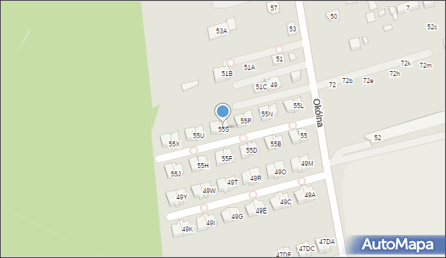 Marki, Okólna, 55S, mapa Marki