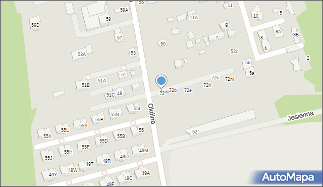 Marki, Okólna, 72, mapa Marki