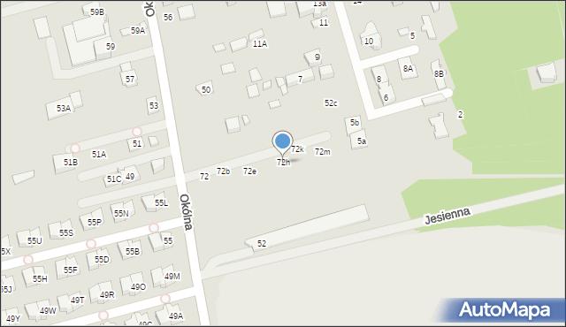 Marki, Okólna, 72h, mapa Marki