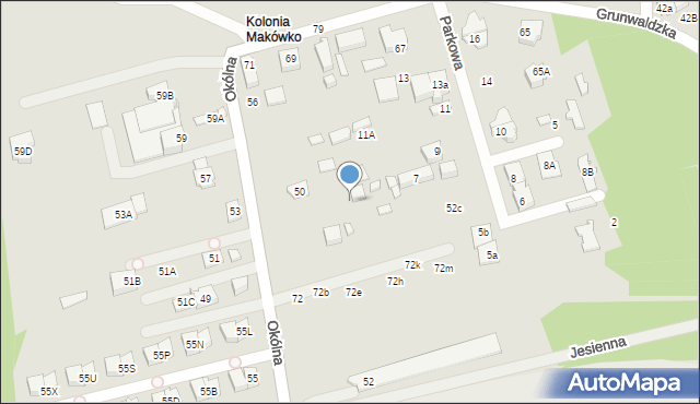 Marki, Okólna, 76a, mapa Marki