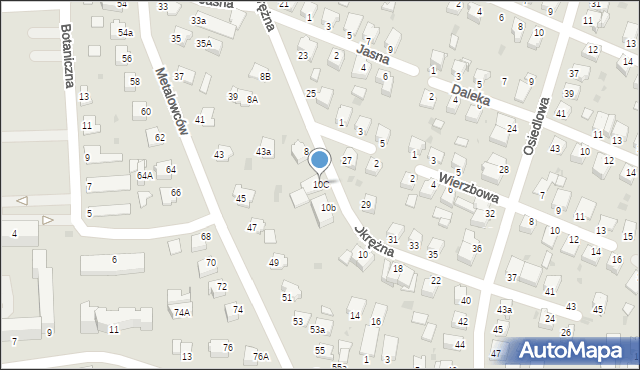 Mielec, Okrężna, 10C, mapa Mielca