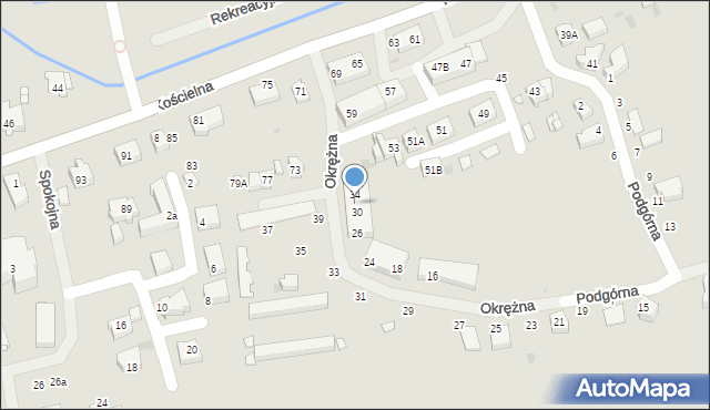 Mielno, Okrężna, 32, mapa Mielno