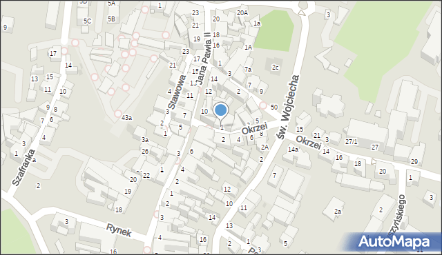Mikołów, Okrzei Stefana, 1, mapa Mikołów
