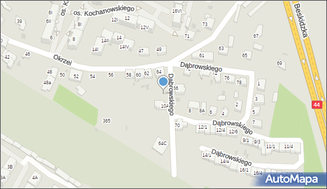 Mikołów, Okrzei Stefana, 64a, mapa Mikołów