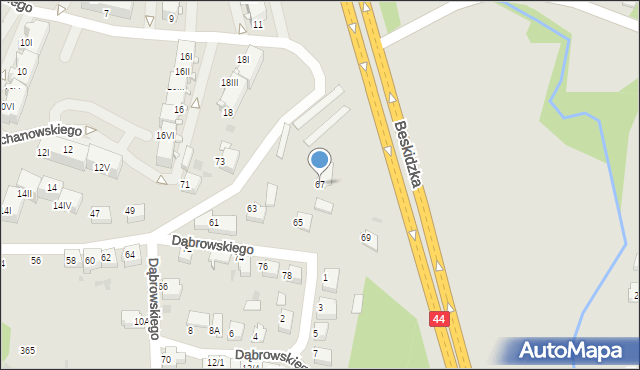 Mikołów, Okrzei Stefana, 67, mapa Mikołów