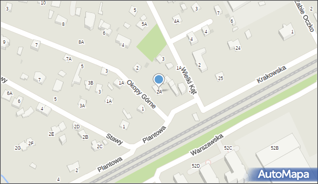 Milanówek, Okopy Górne, 2A, mapa Milanówek