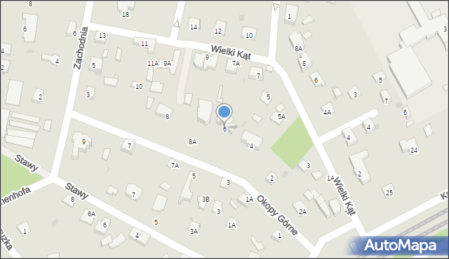 Milanówek, Okopy Górne, 6, mapa Milanówek