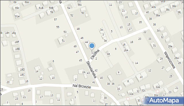 Modlniczka, Okólna, 1, mapa Modlniczka