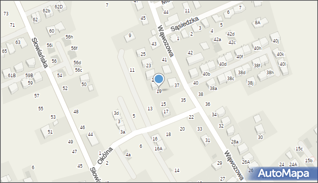 Modlniczka, Okólna, 19, mapa Modlniczka