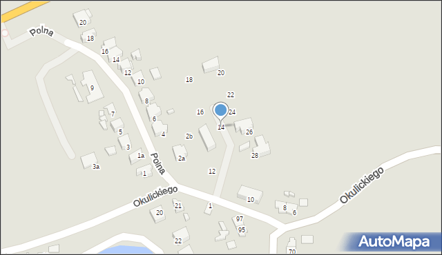 Mrągowo, Okulickiego-Niedźwiadka Leopolda, gen., 14, mapa Mrągowo