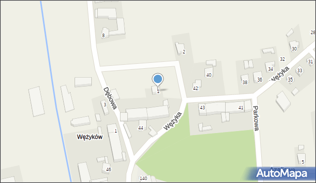 Mroczeń, Okrężna, 1, mapa Mroczeń