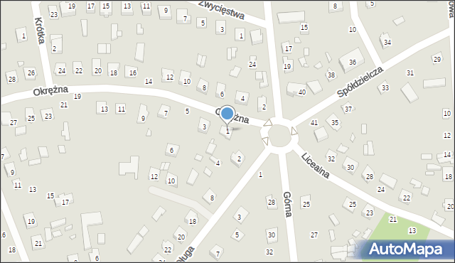 Mrozy, Okrężna, 1, mapa Mrozy