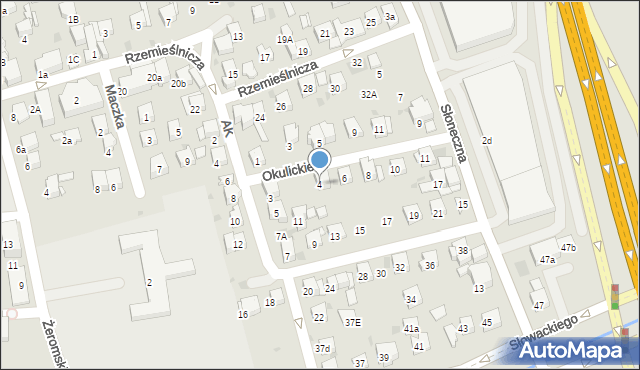 Myślenice, Okulickiego-Niedźwiadka Leopolda, gen., 4, mapa Myślenice