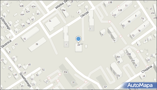 Mysłowice, Okrzei Stefana, 1A, mapa Mysłowice