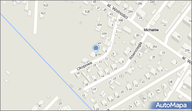Myszków, Okopowa, 8, mapa Myszków