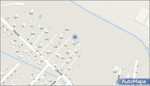 Myszków, Okrzei Stefana, 76E, mapa Myszków