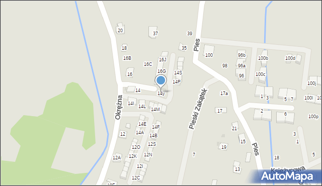 Niepołomice, Okrężna, 14y, mapa Niepołomice
