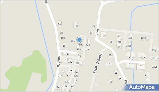 Niepołomice, Okrężna, 16F, mapa Niepołomice