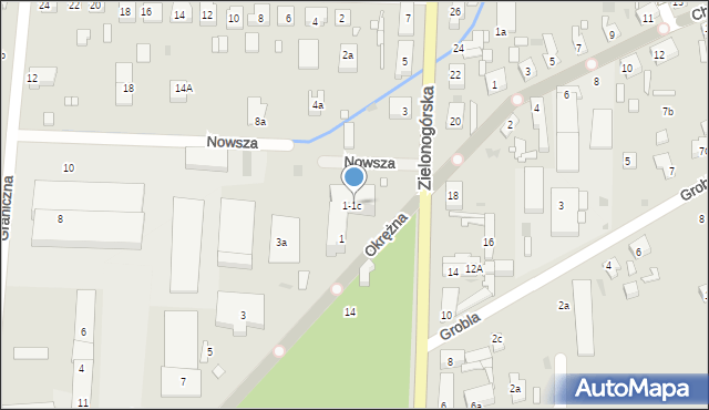 Nowa Sól, Okrężna, 1-1c, mapa Nowa Sól