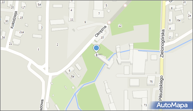 Nowa Sól, Okrężna, 8, mapa Nowa Sól