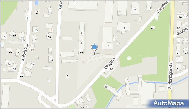 Nowa Sól, Okrężna, 9, mapa Nowa Sól