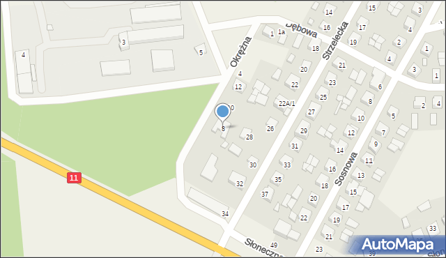 Nowe Miasto nad Wartą, Okrężna, 8, mapa Nowe Miasto nad Wartą