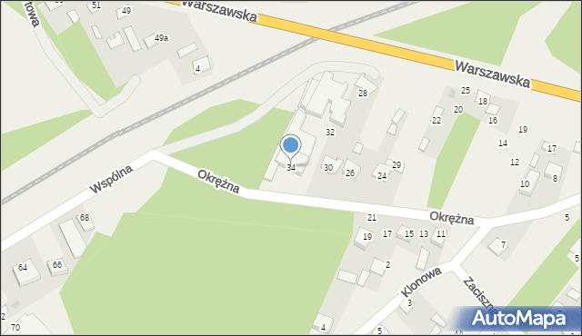 Nowe Opole, Okrężna, 34, mapa Nowe Opole