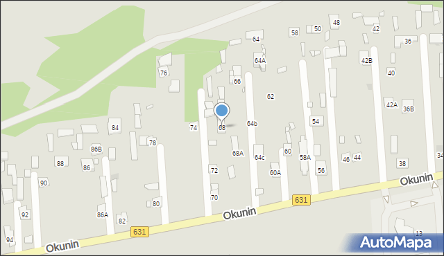 Nowy Dwór Mazowiecki, Okunin, 68, mapa Nowy Dwór Mazowiecki