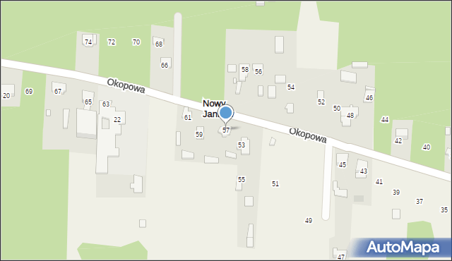Nowy Janków, Okopowa, 57, mapa Nowy Janków