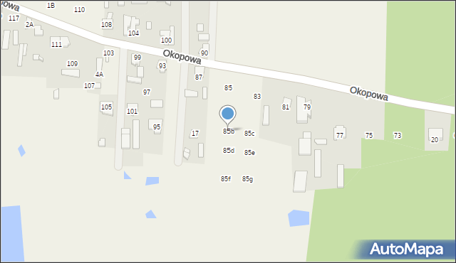 Nowy Janków, Okopowa, 85b, mapa Nowy Janków