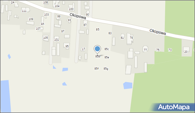 Nowy Janków, Okopowa, 85d, mapa Nowy Janków