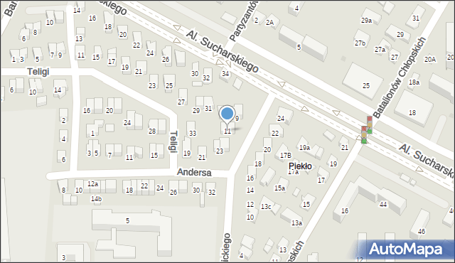 Nowy Sącz, Okulickiego-Niedźwiadka Leopolda, gen., 11, mapa Nowego Sącza