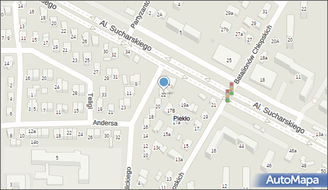 Nowy Sącz, Okulickiego-Niedźwiadka Leopolda, gen., 22, mapa Nowego Sącza