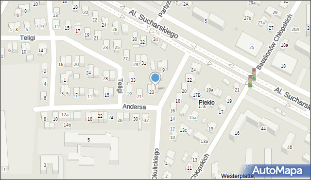 Nowy Sącz, Okulickiego-Niedźwiadka Leopolda, gen., 5, mapa Nowego Sącza