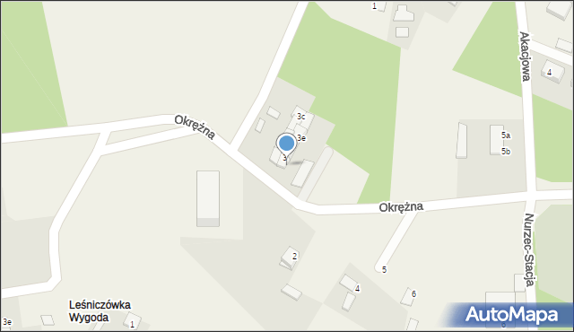 Nurzec-Stacja, Okrężna, 3g, mapa Nurzec-Stacja
