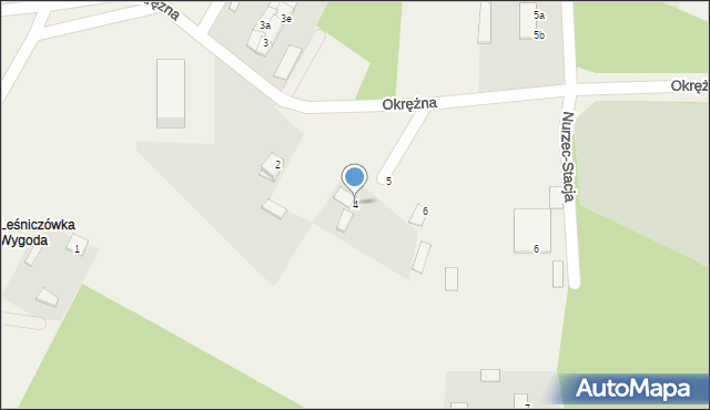 Nurzec-Stacja, Okrężna, 4, mapa Nurzec-Stacja