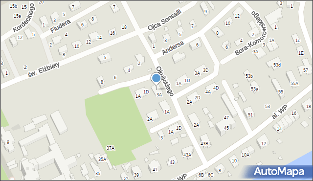 Nysa, Okulickiego-Niedźwiadka Leopolda, gen., 3C, mapa Nysy