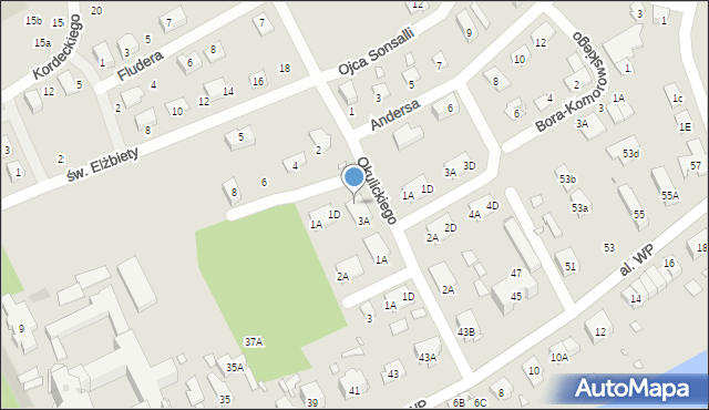 Nysa, Okulickiego-Niedźwiadka Leopolda, gen., 3D, mapa Nysy