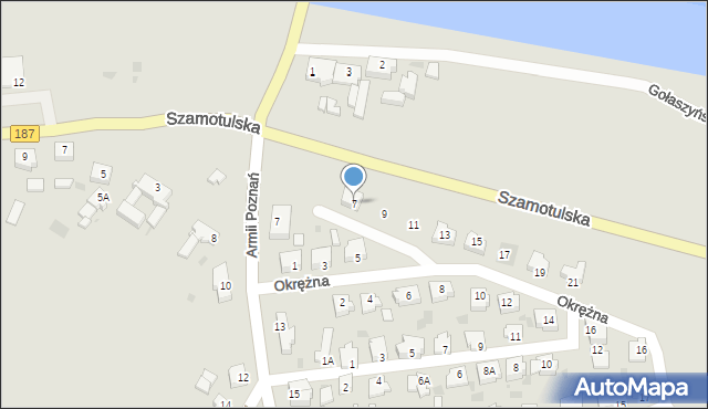 Oborniki, Okrężna, 7, mapa Oborniki