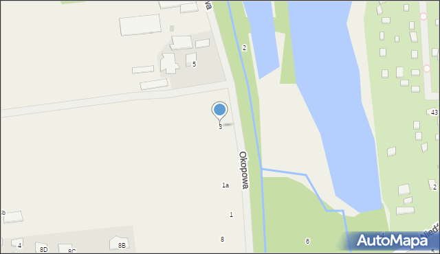 Odrano-Wola, Okopowa, 3, mapa Odrano-Wola