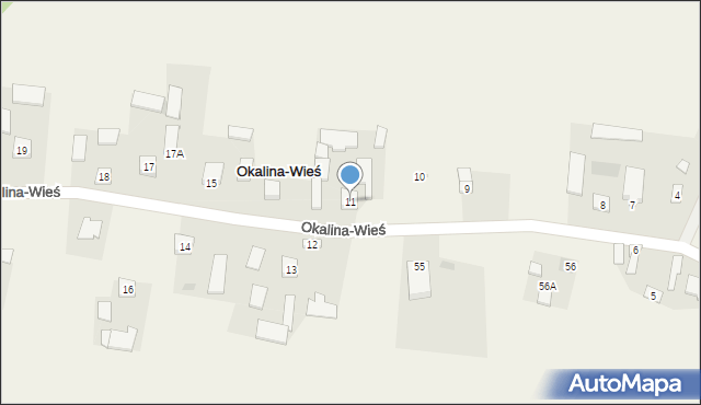 Okalina-Wieś, Okalina-Wieś, 11, mapa Okalina-Wieś