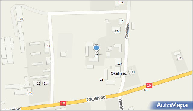 Okaliniec, Okaliniec, 17, mapa Okaliniec