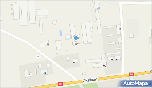 Okaliniec, Okaliniec, 25A, mapa Okaliniec