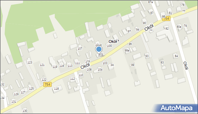 Okół, Okół, 105, mapa Okół