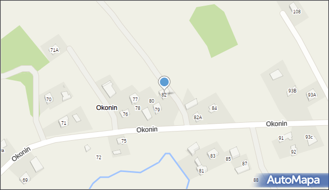 Okonin, Okonin, 82, mapa Okonin