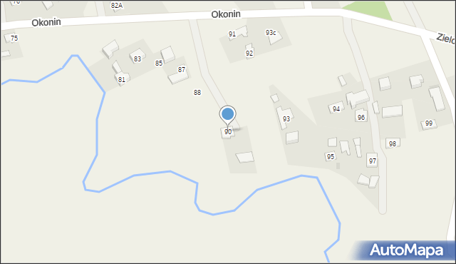 Okonin, Okonin, 90, mapa Okonin