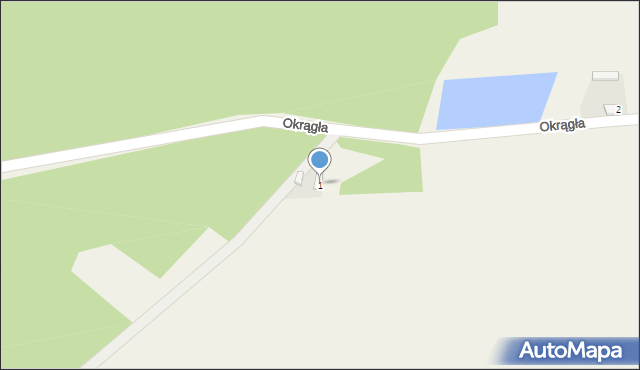 Okrągła, Okrągła, 1, mapa Okrągła