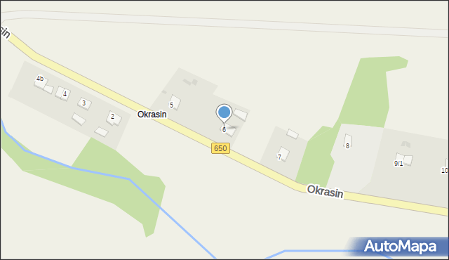 Okrasin, Okrasin, 6, mapa Okrasin