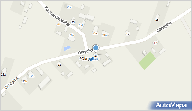 Okręglica, Okręglica, 20, mapa Okręglica