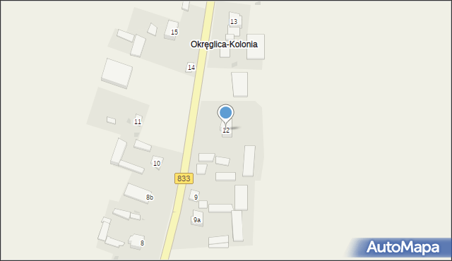 Okręglica-Kolonia, Okręglica-Kolonia, 12, mapa Okręglica-Kolonia